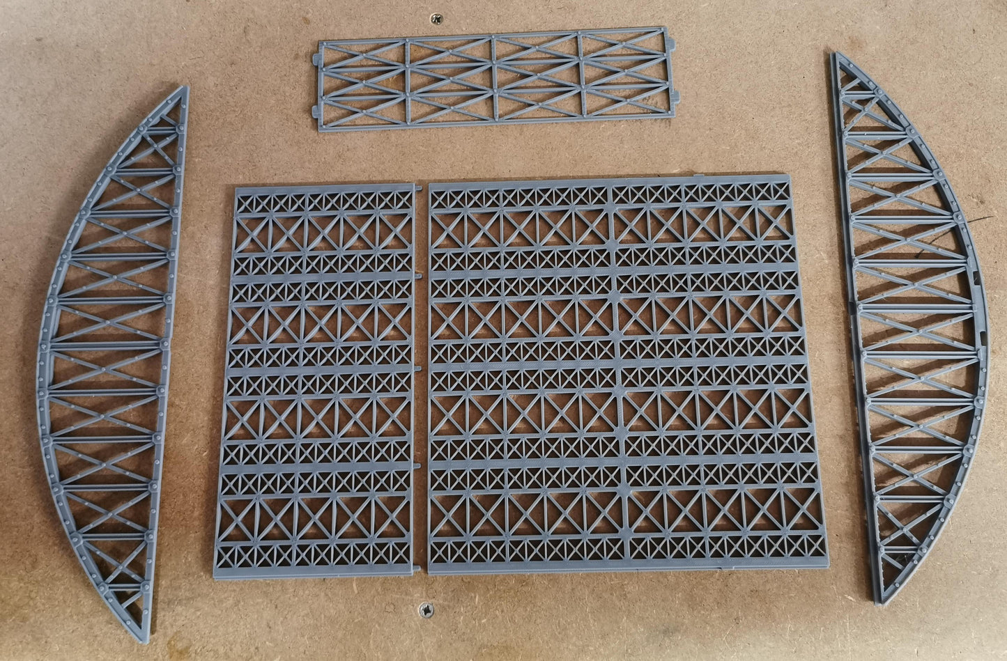 1:120 TT Gauge Bowstring Bridge 3D Printed In Grey 1 to 4 track options