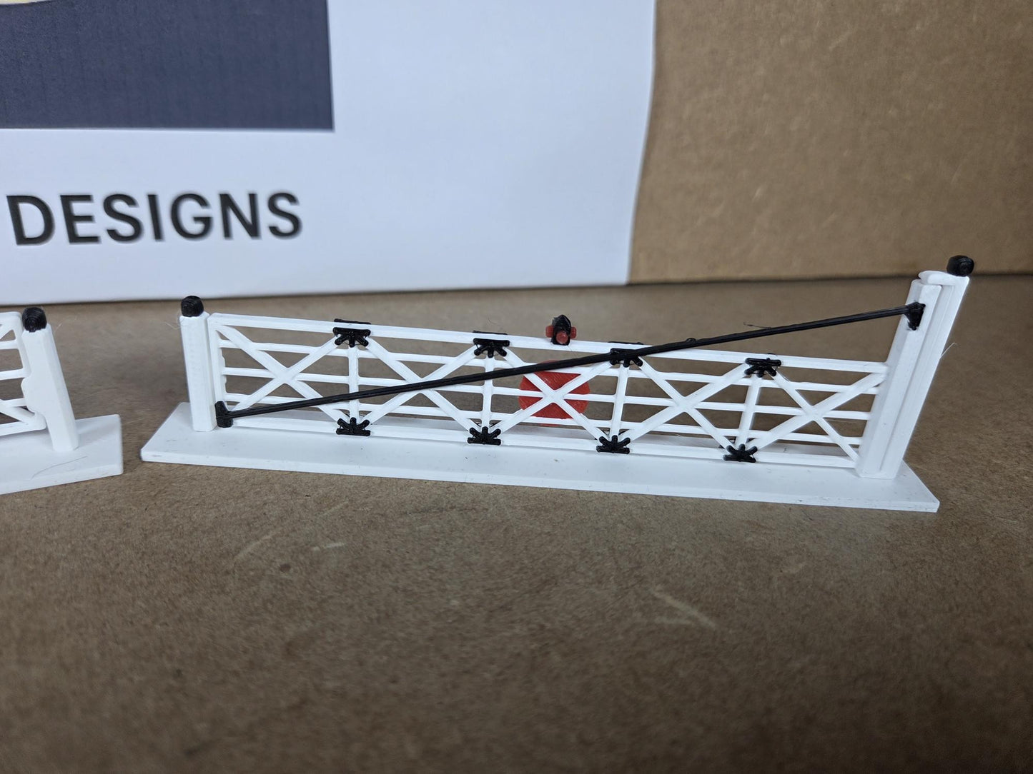 00 GAUGE LEVEL CROSSING GATES 3D PRINTED IN BLACK AND WHITE Wide