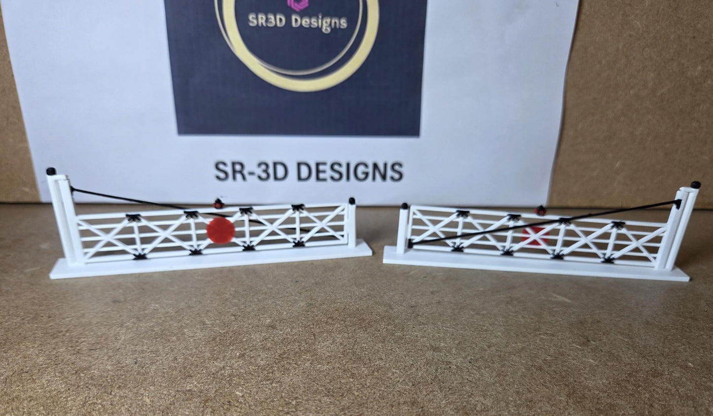 00 GAUGE LEVEL CROSSING GATES 3D PRINTED IN BLACK AND WHITE Wide