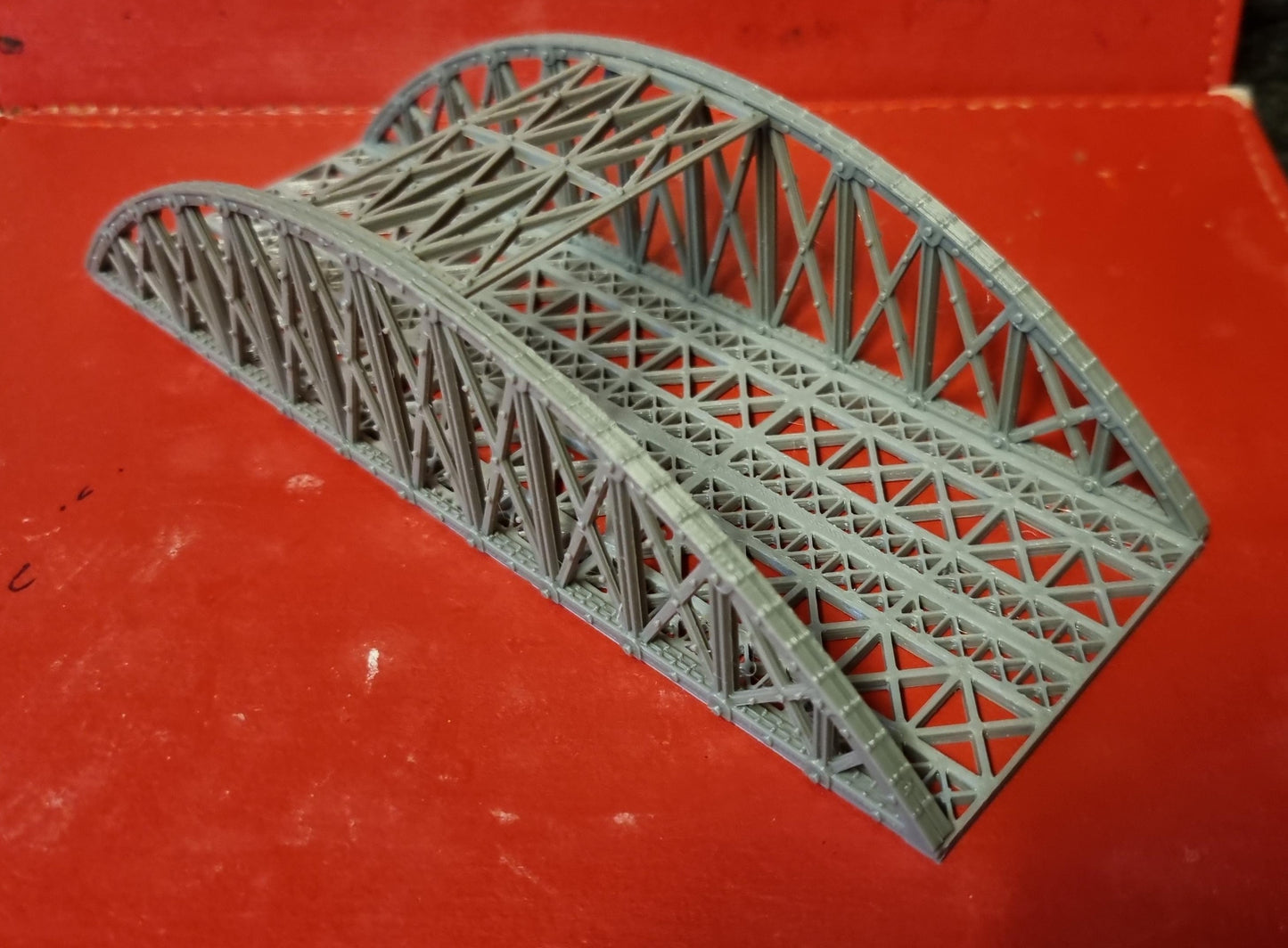 1:160 N Gauge Double Track Bowstring Bridge 3D Printed In Grey