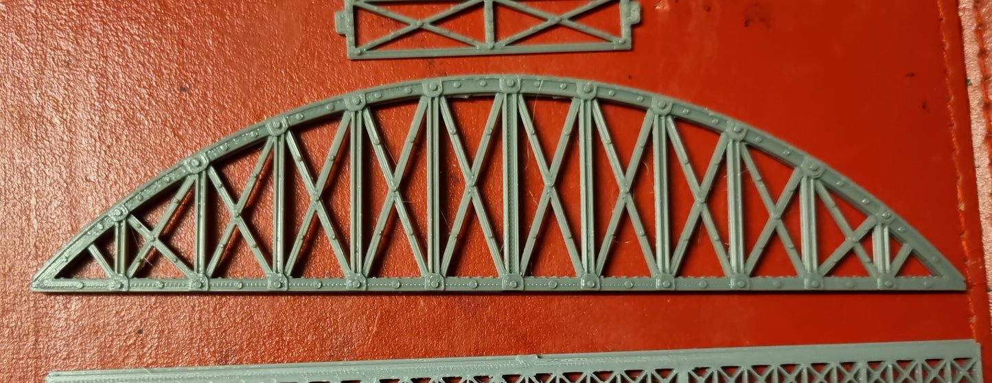 1:160 N Gauge Double Track Bowstring Bridge 3D Printed In Grey