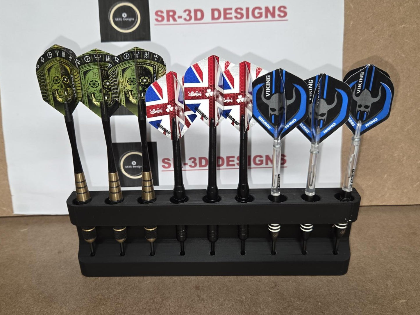 Wall mounted dart holder. 3, 6, or 9 Dart options