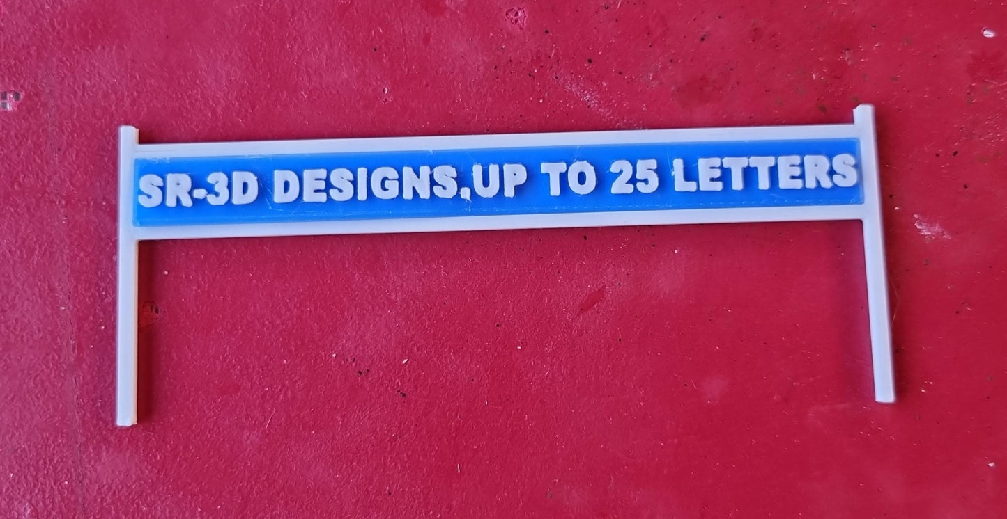 00 gauge model railway station sign 6 colours Customisable Name Set of 2 Extra long