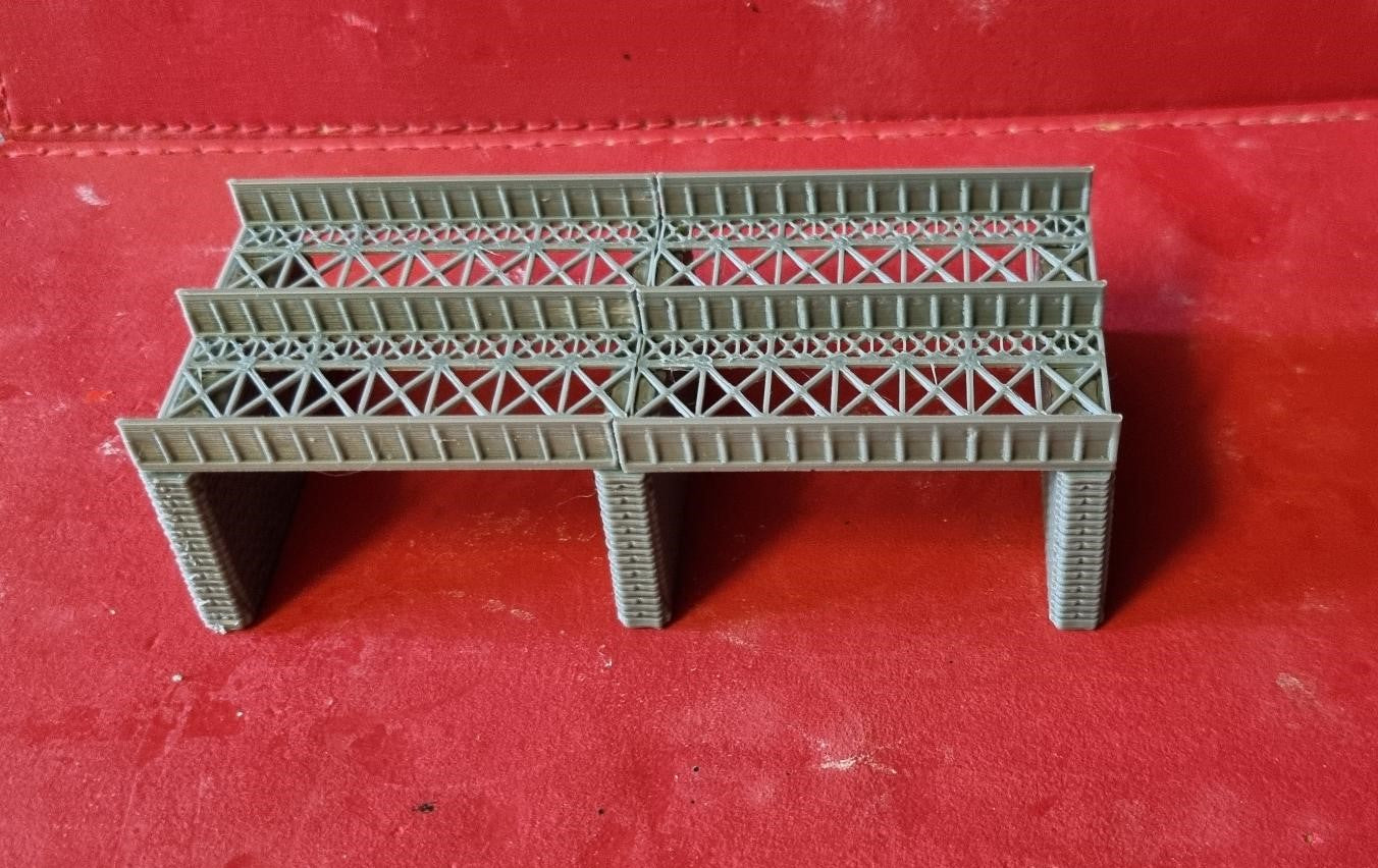 Girder Bridge Z Gauge for Model Railway Double Track Double span.