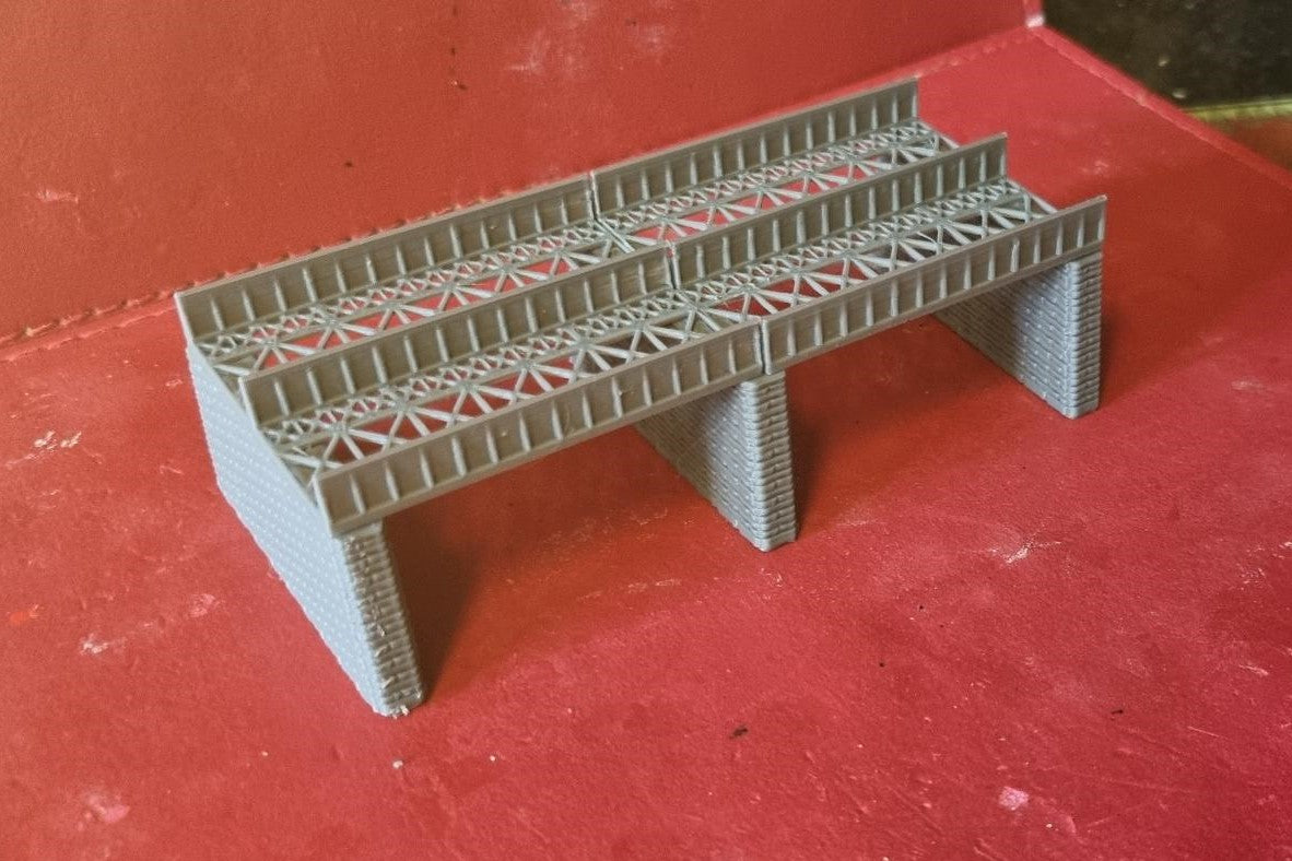 Girder Bridge Z Gauge for Model Railway Double Track Double span.