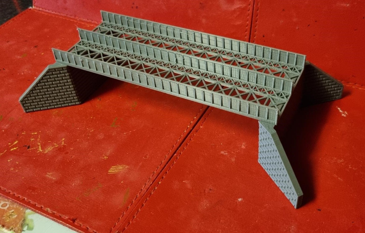 N Gauge Girder style double track bridge 3D Printed in grey