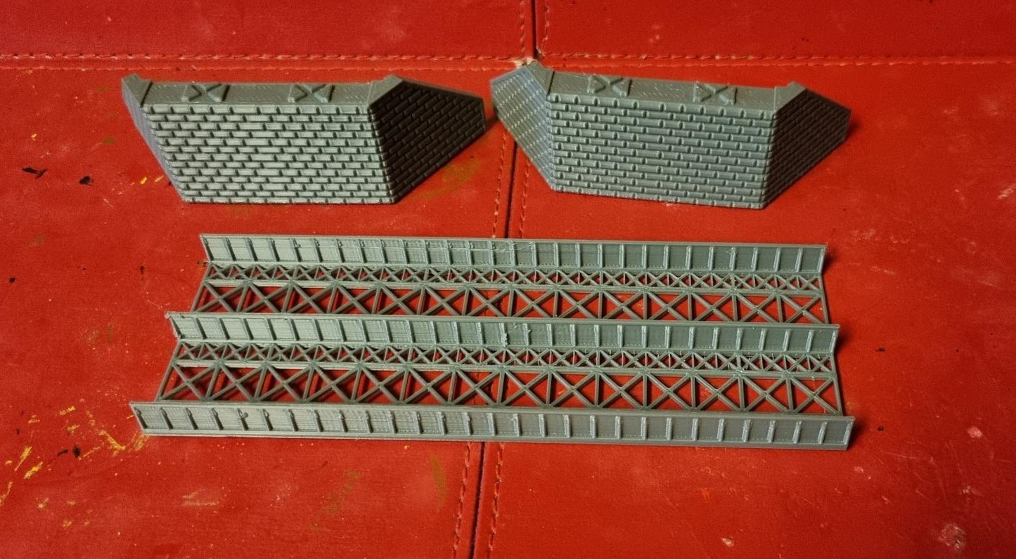 N Gauge Girder style double track bridge 3D Printed in grey