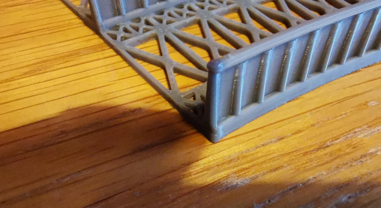 N Gauge Curved Bridge 1,2,3 and 4 Radius Options 3D printed