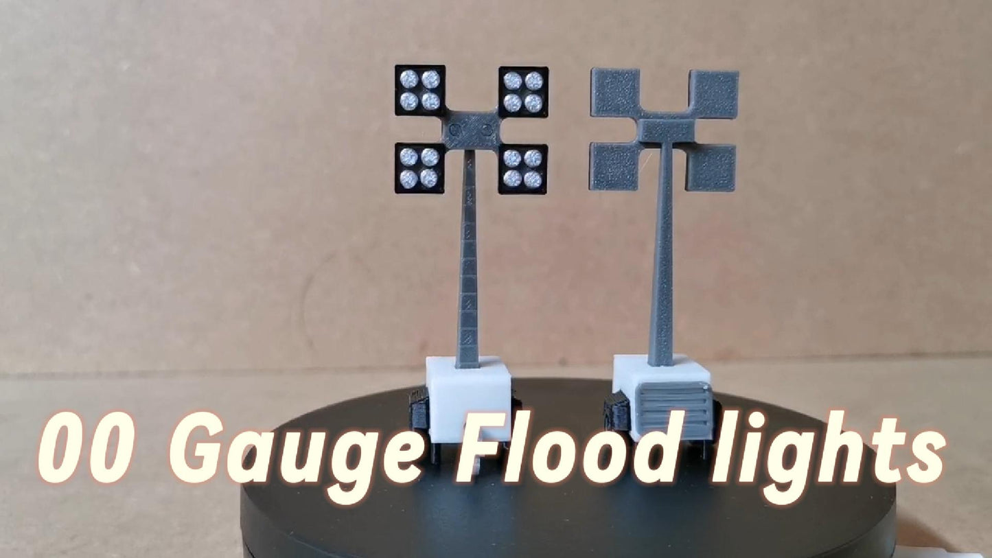 SET OF 2 PORTABLE FLOODLIGHT OO GAUGE 1:76 SCALE ROADWORKS CONSTRUCTION