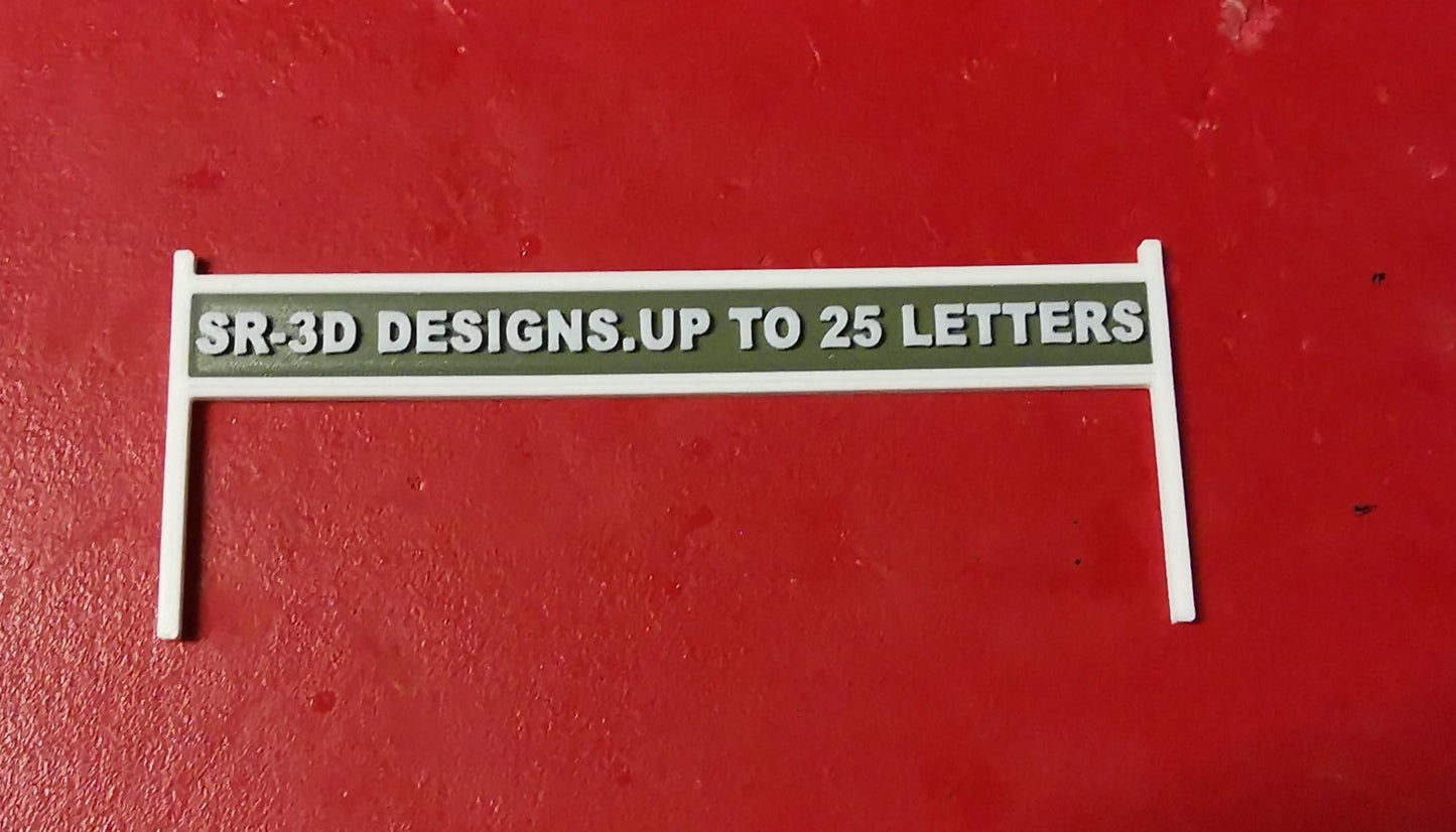 00 gauge model railway station sign 6 colours Customisable Name Set of 2 Extra long