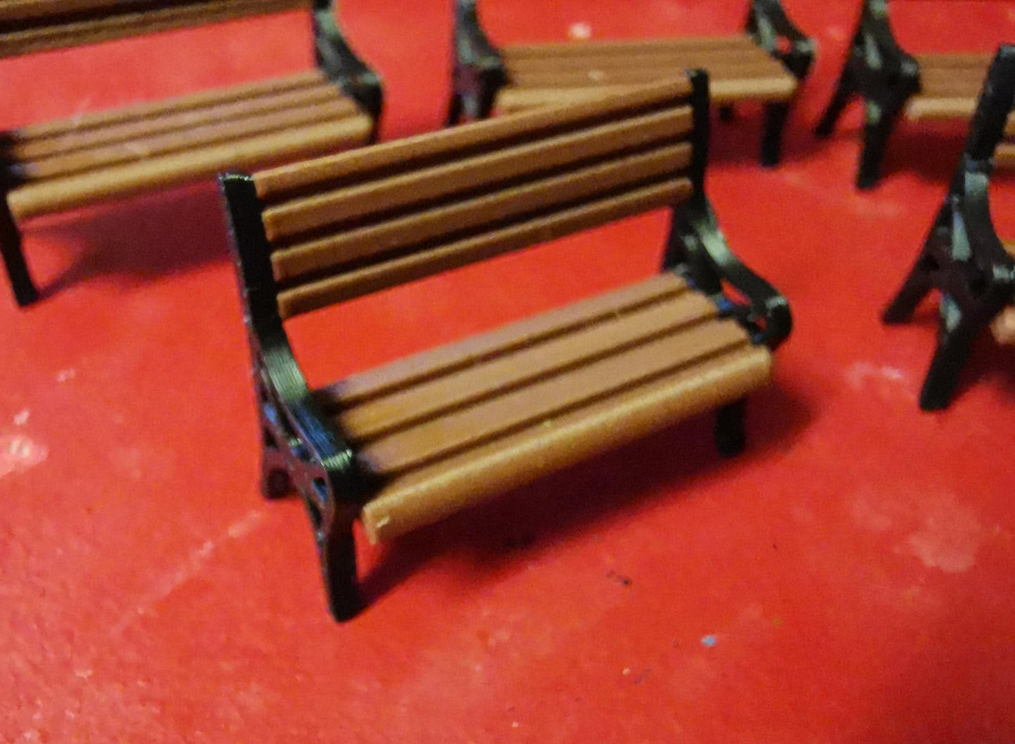 O Gauge 1:48 Model Railway Park Benches Platform seating 3D printed set of 5