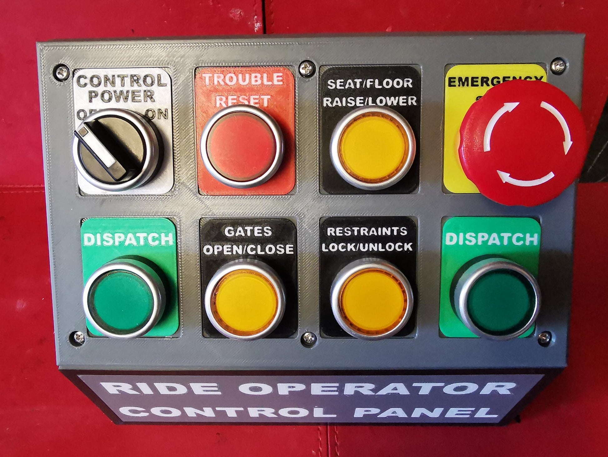 Ride operator control panel for No Limits 2 Game SR3D Designs