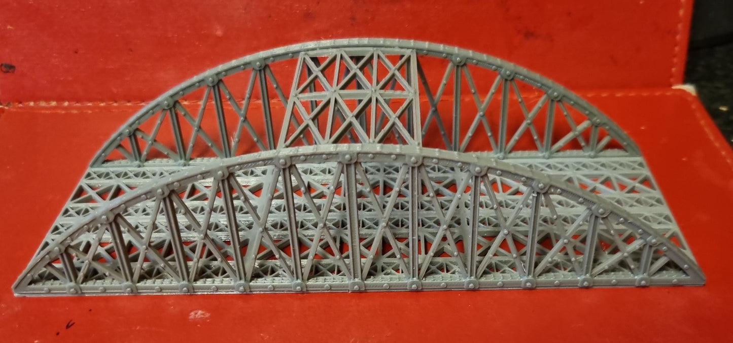 1:160 N Gauge Double Track Bowstring Bridge 3D Printed In Grey