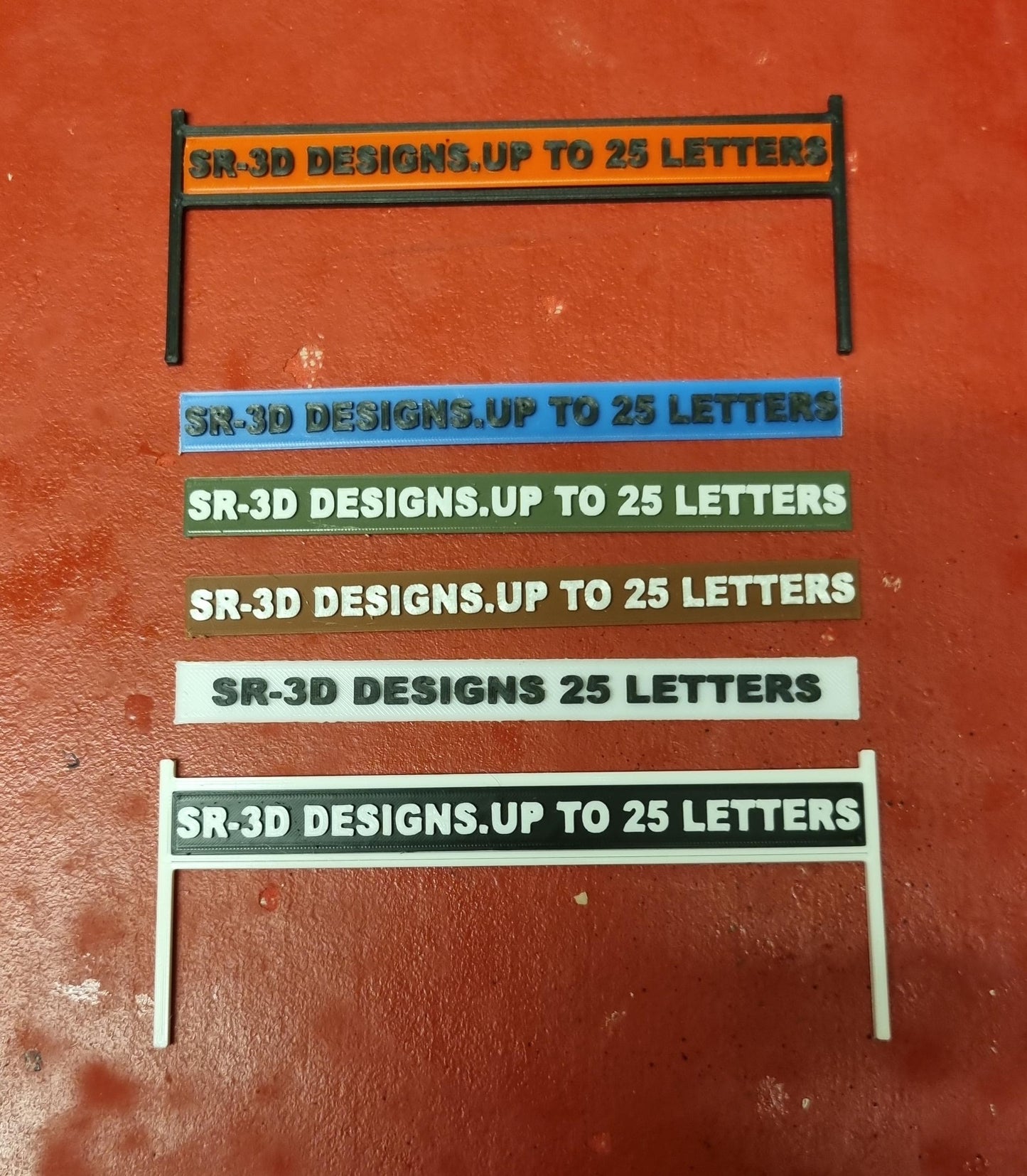 00 gauge model railway station sign 6 colours Customisable Name Set of 2 Extra long