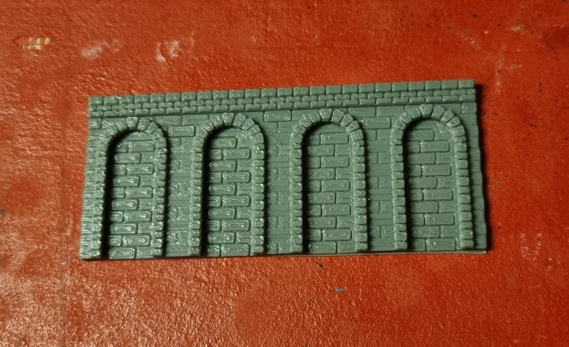 00 & TT Gauge Retaining Wall Section 3D Printed in Grey