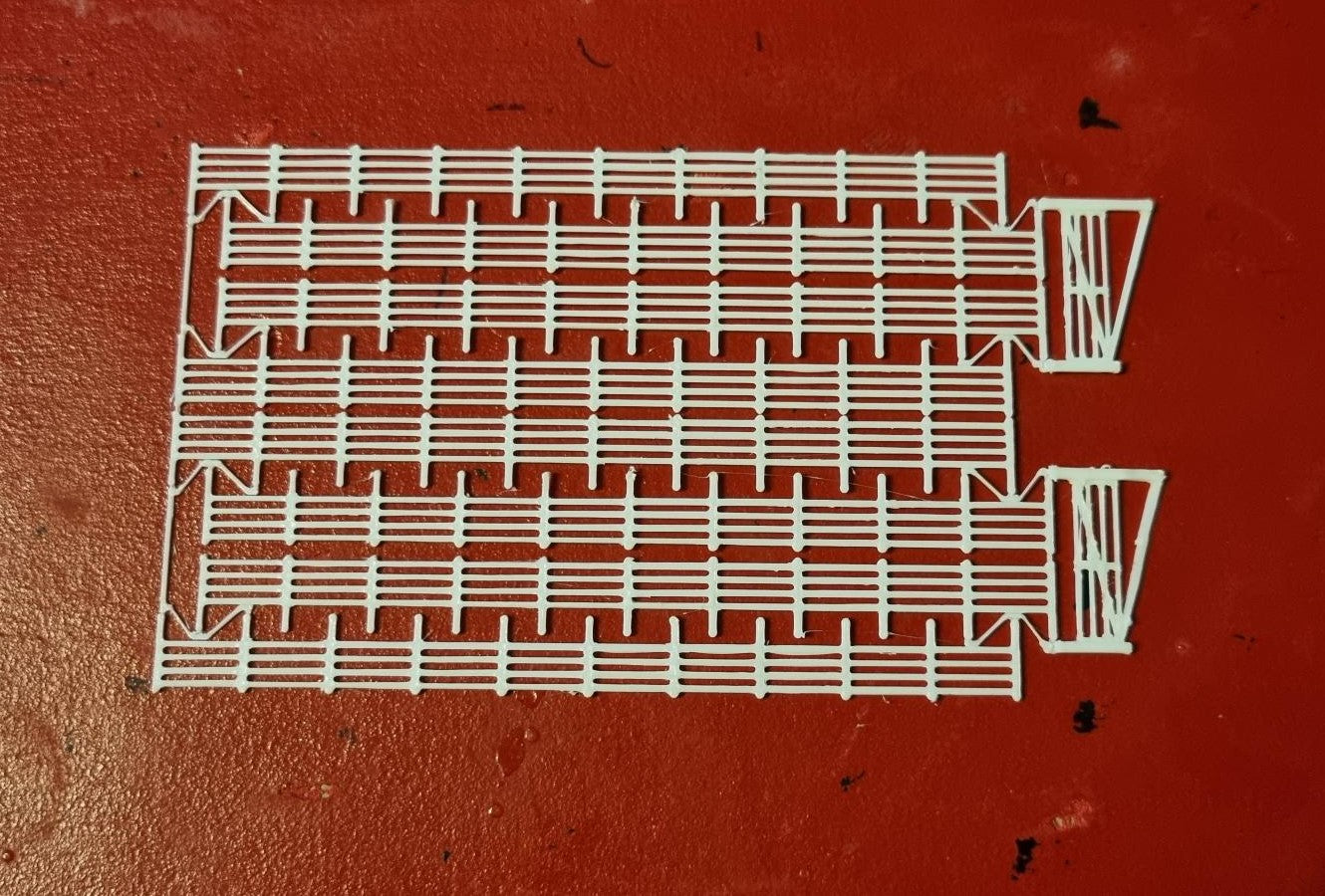 Railway  LINESIDE FENCING 3D printed in White 3 Gauges