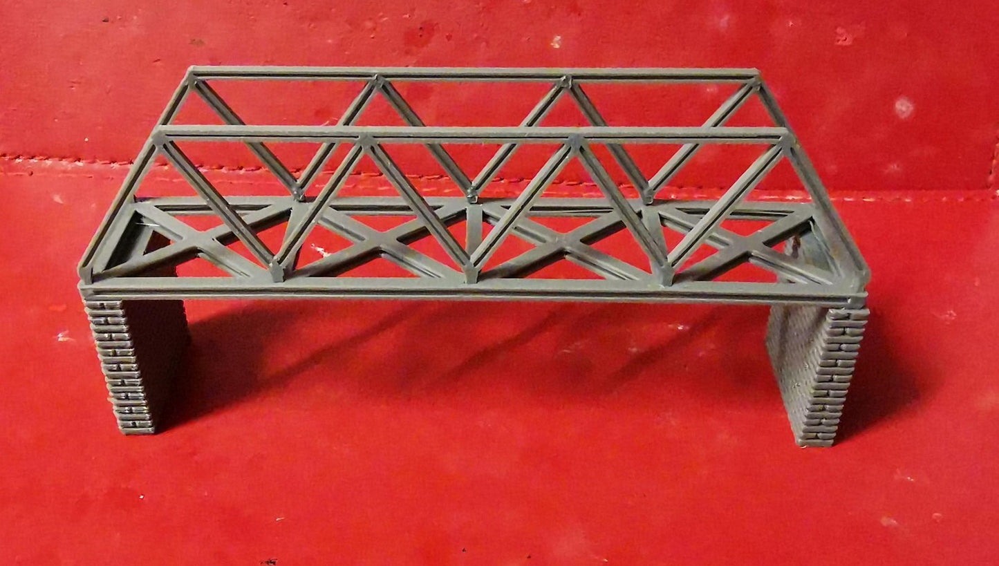 N Gauge Truss style bridge 3D Printed in grey choice of sizes and Supports