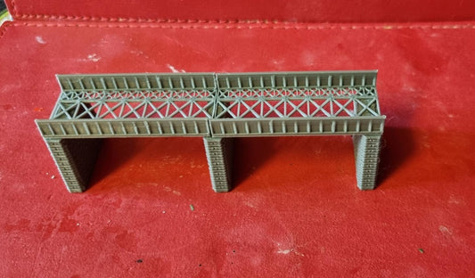 Girder Bridge Z Gauge for Model Railway Single Track Double span.