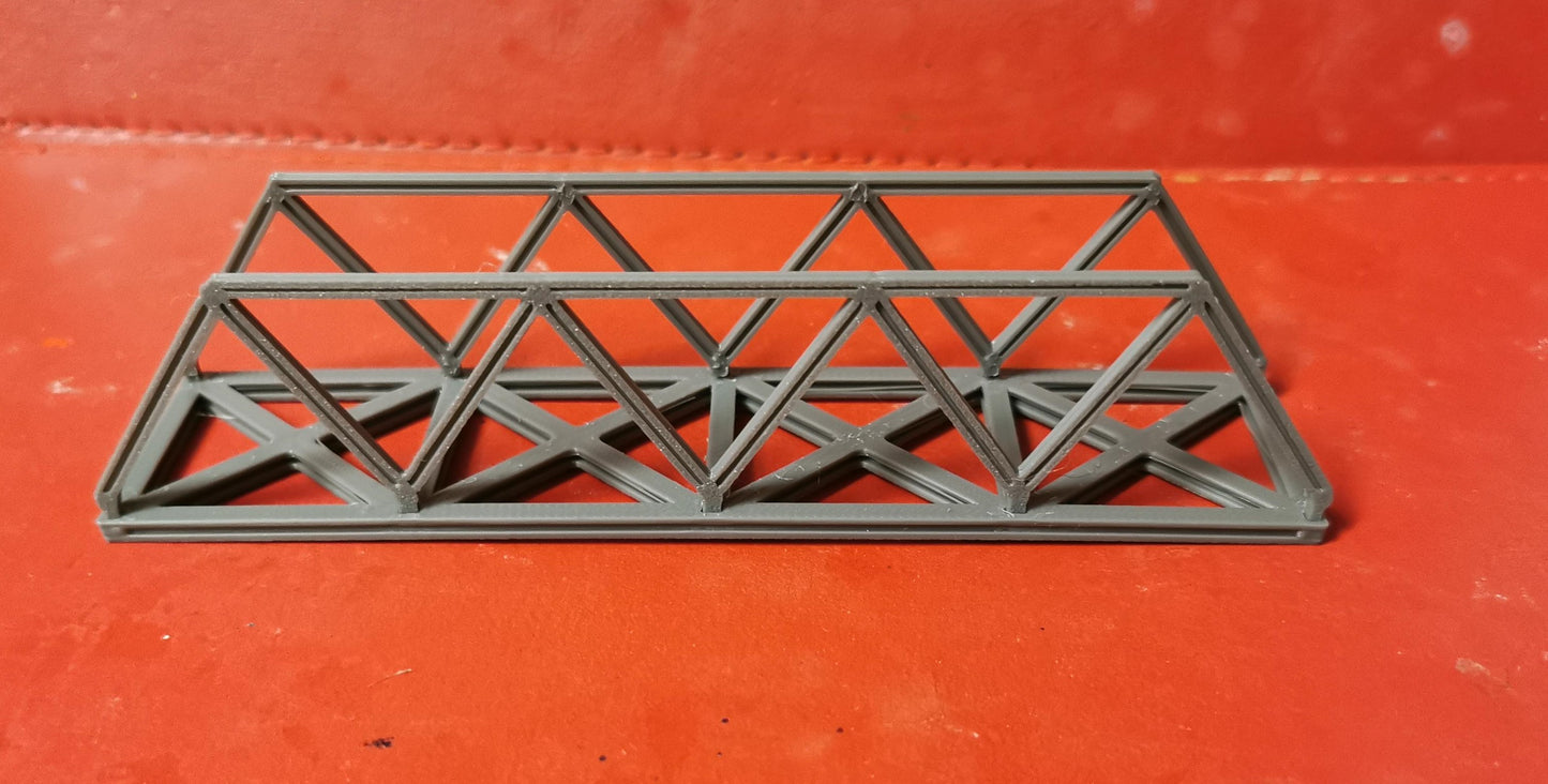 N Gauge Truss style bridge 3D Printed in grey choice of sizes and Supports