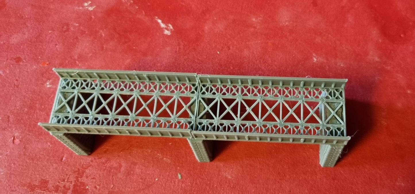 Girder Bridge Z Gauge for Model Railway Single Track Double span.