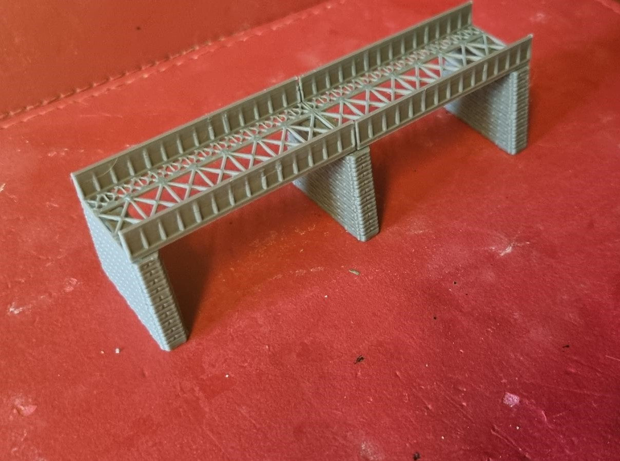 Girder Bridge Z Gauge for Model Railway Single Track Double span.