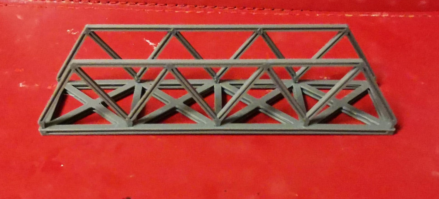 N Gauge Truss style bridge 3D Printed in grey choice of sizes and Supports