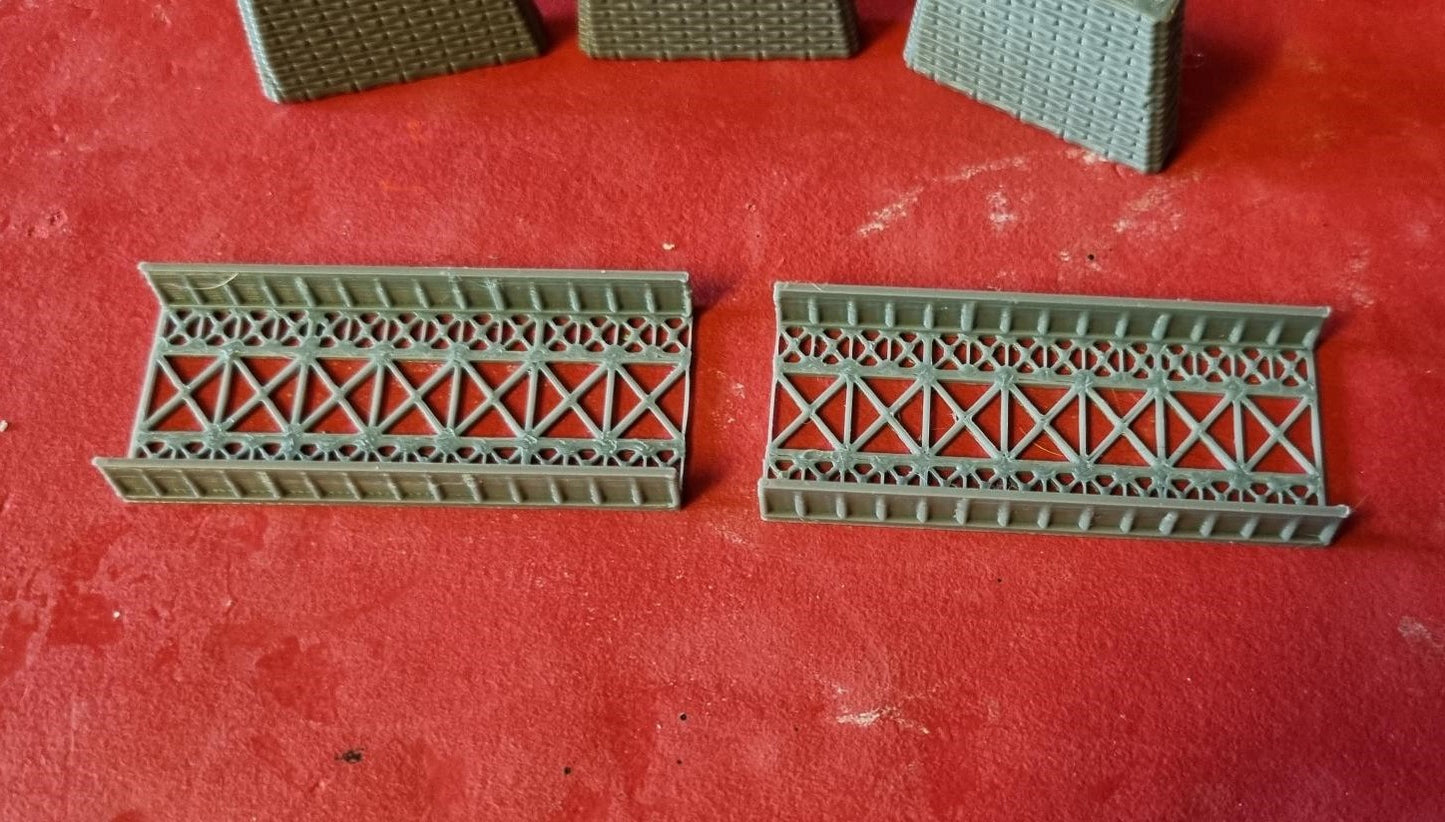 Girder Bridge Z Gauge for Model Railway Single Track Double span.