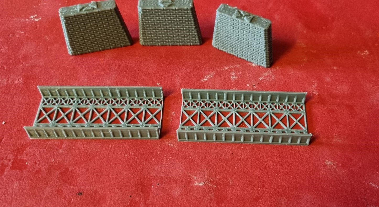 Girder Bridge Z Gauge for Model Railway Single Track Double span.