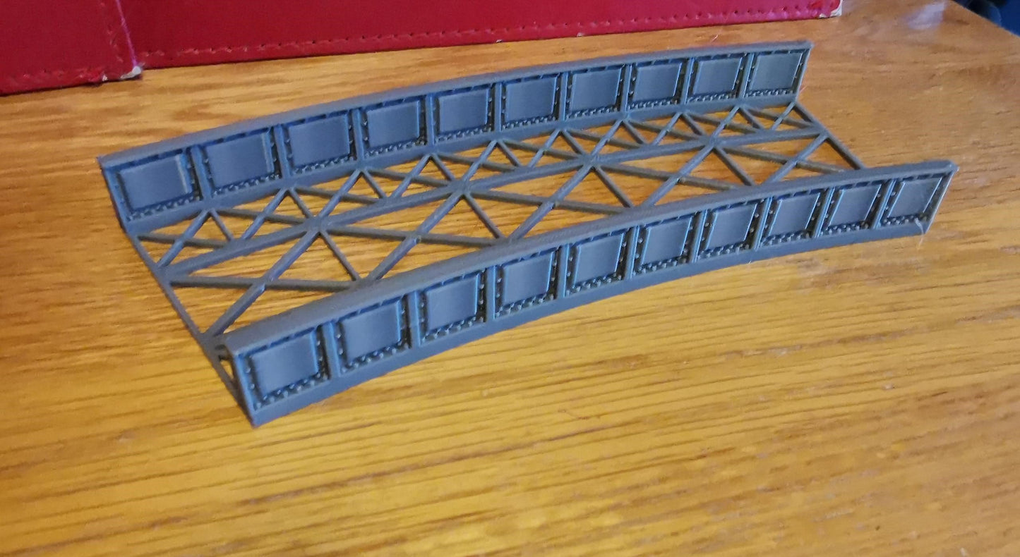 00 Gauge Curved Bridge 1,2,3 and 4 Radius Options 3D printed