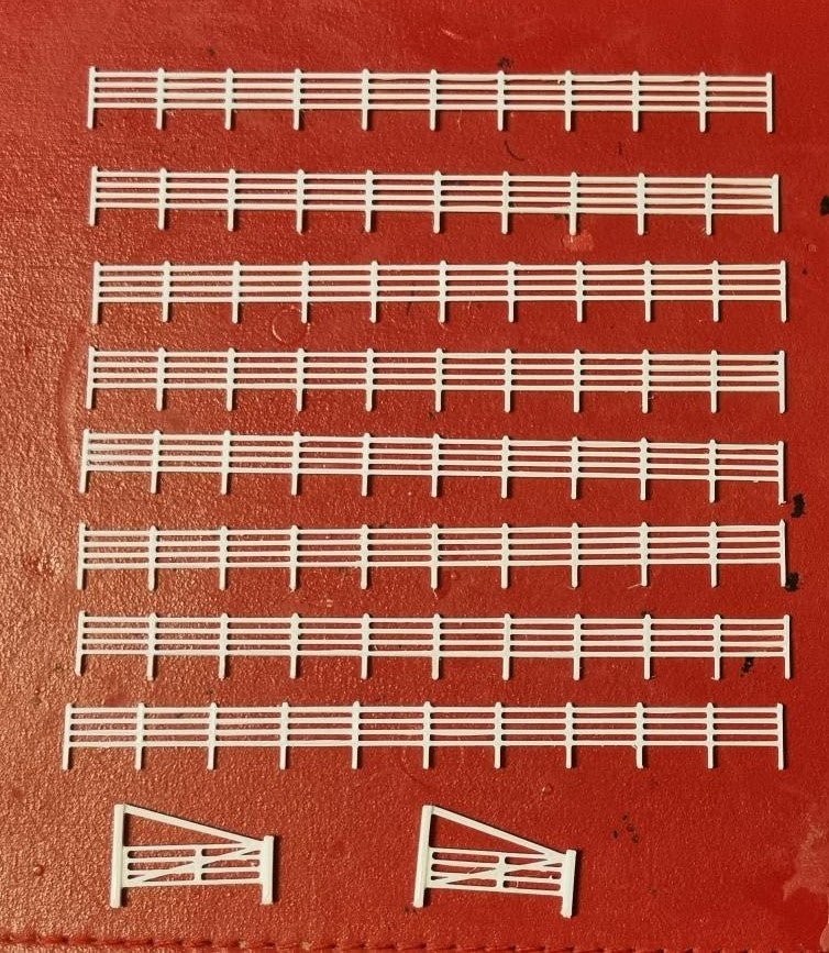 Railway  LINESIDE FENCING 3D printed in White 3 Gauges