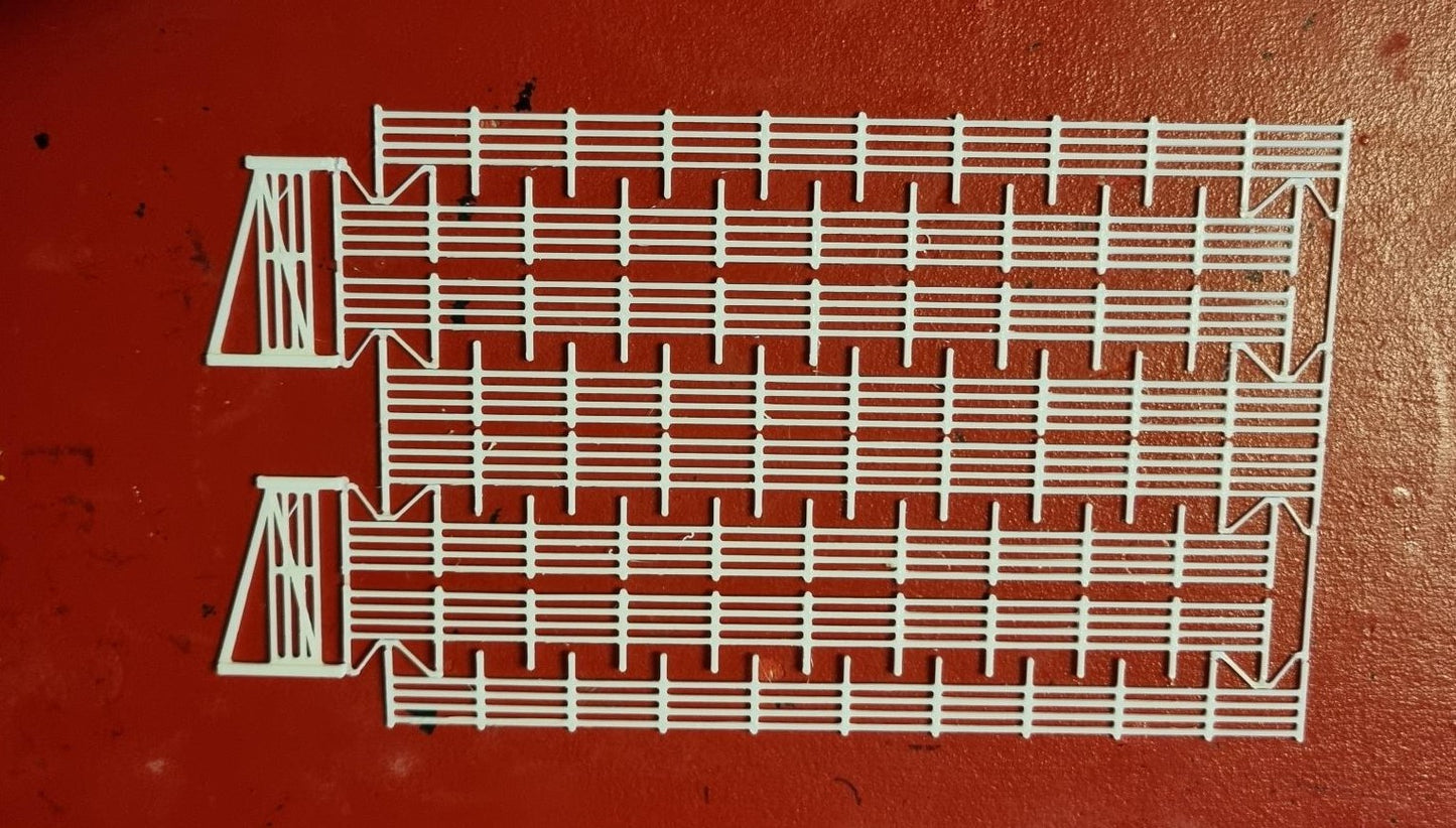 Railway  LINESIDE FENCING 3D printed in White 3 Gauges