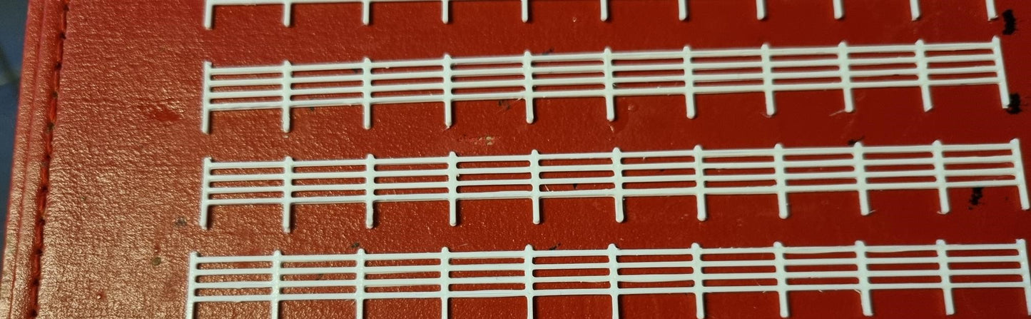 Railway  LINESIDE FENCING 3D printed in White 3 Gauges