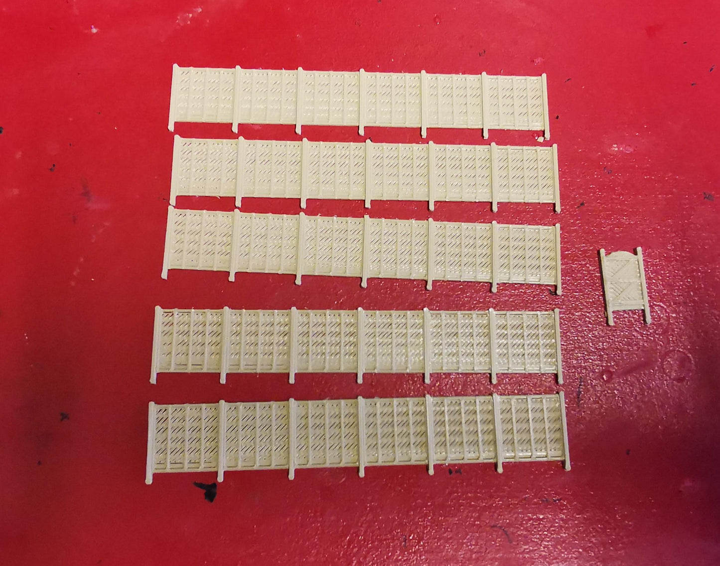 TT Gauge 6 foot garden fence with gate 3D printed in wood filament