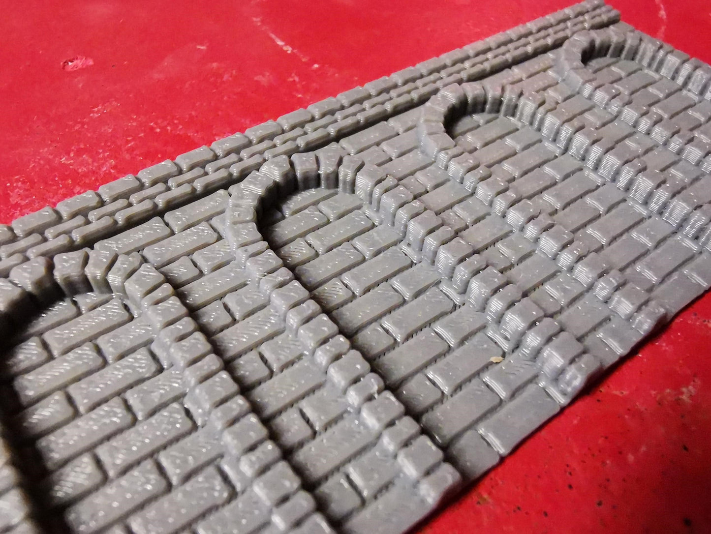 00 & TT Gauge Retaining Wall Section 3D Printed in Grey