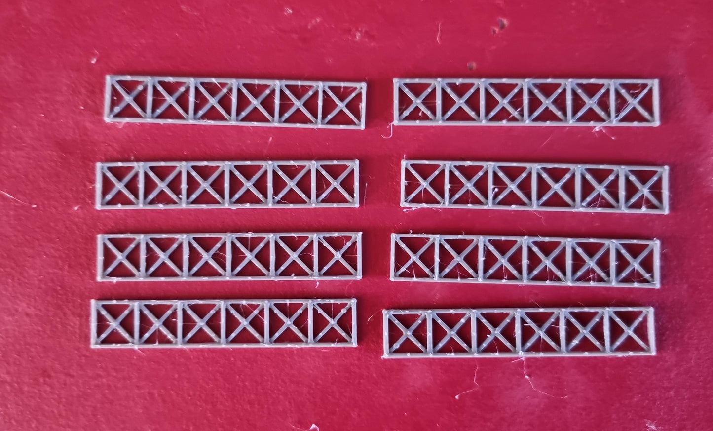 Model Railway Lattice Bridge Trussing TT Gauge Set of 8