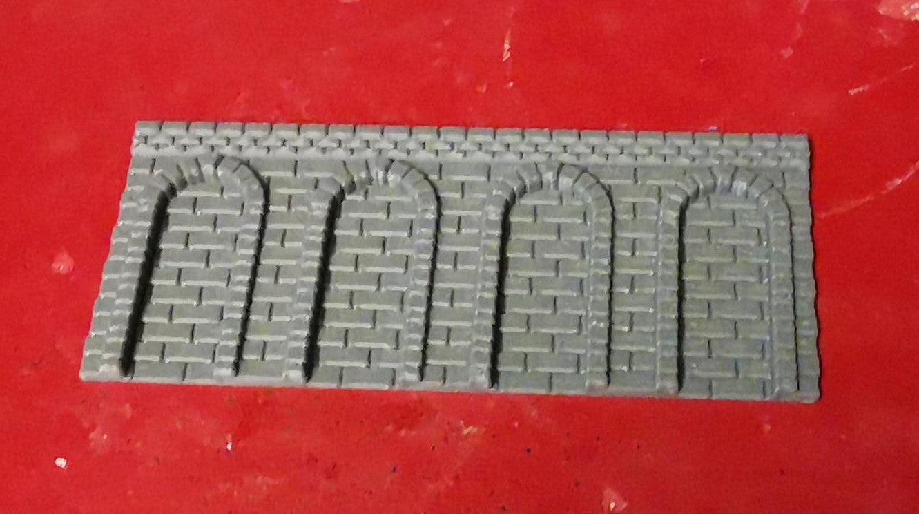 00 & TT Gauge Retaining Wall Section 3D Printed in Grey