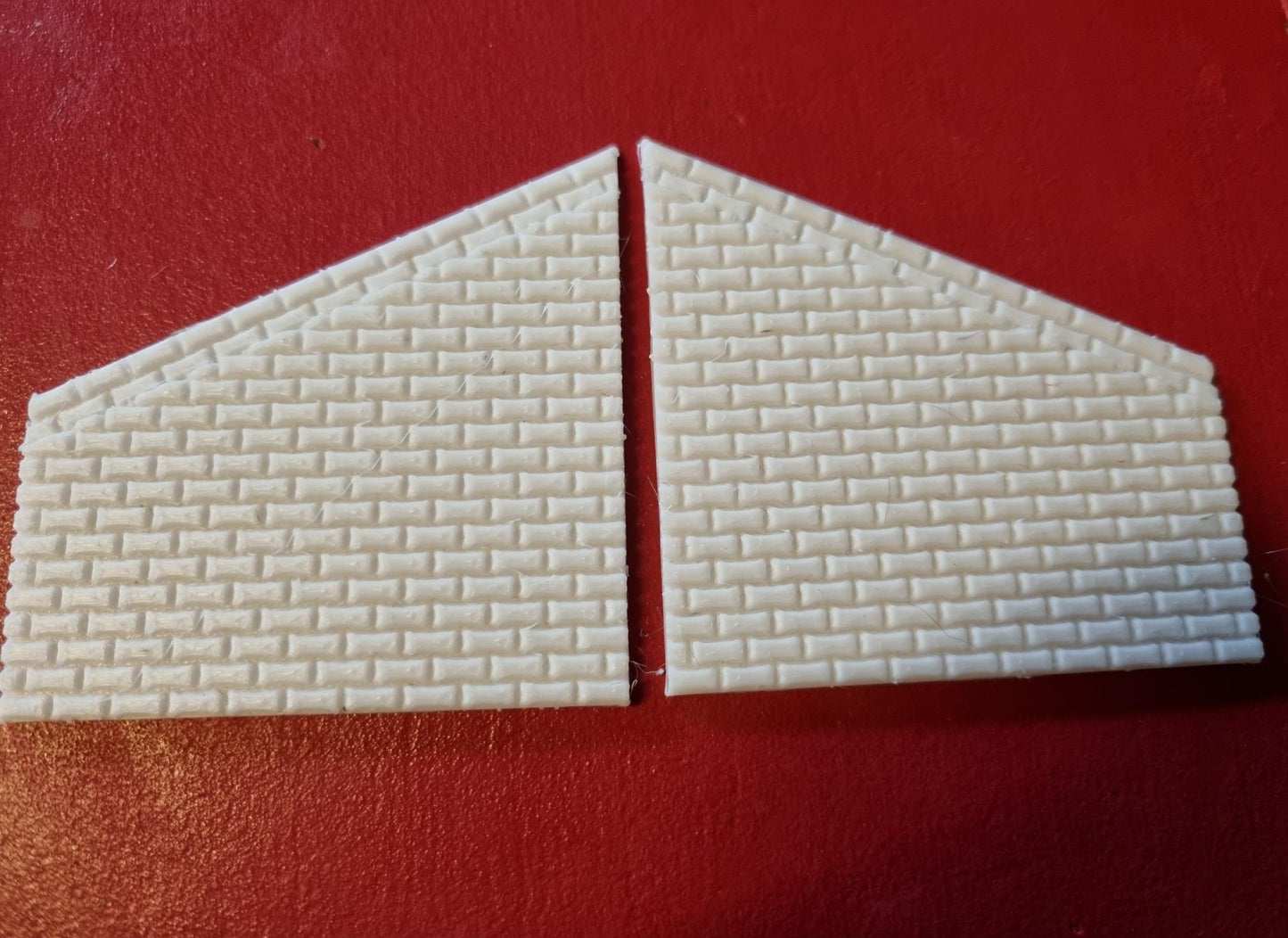 TT gauge Double track tunnel portal 3D printed with brick detail.