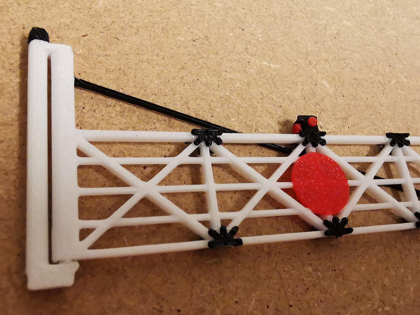 00 GAUGE LEVEL CROSSING GATES 3D PRINTED IN BLACK AND WHITE