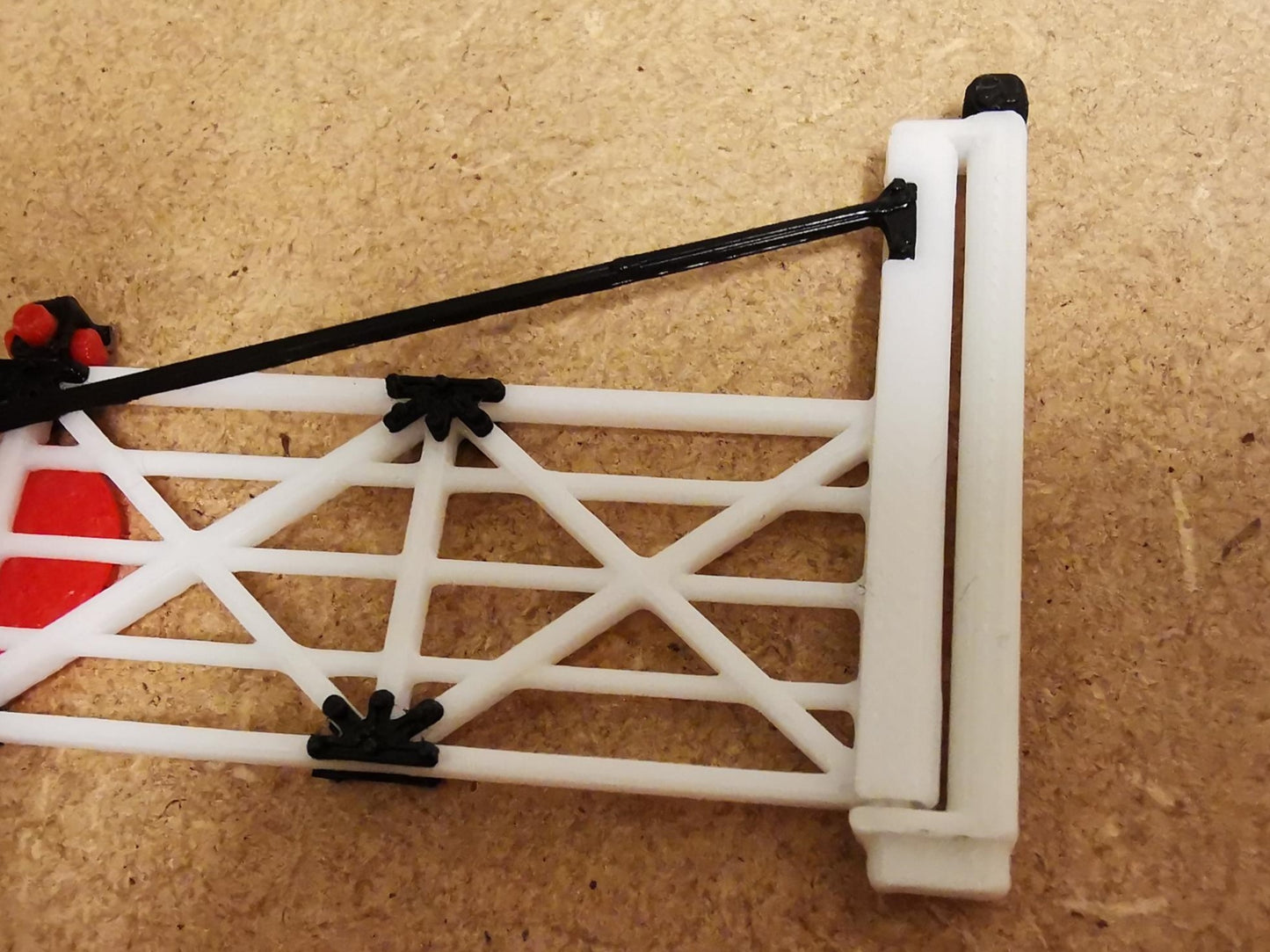 00 GAUGE LEVEL CROSSING GATES 3D PRINTED IN BLACK AND WHITE