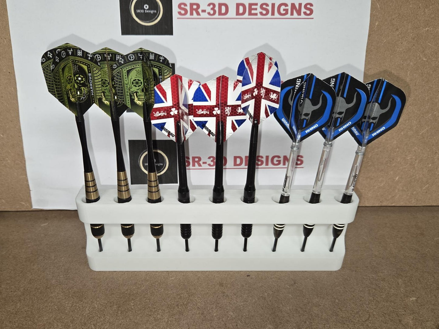 Wall mounted dart holder. 3, 6, or 9 Dart options