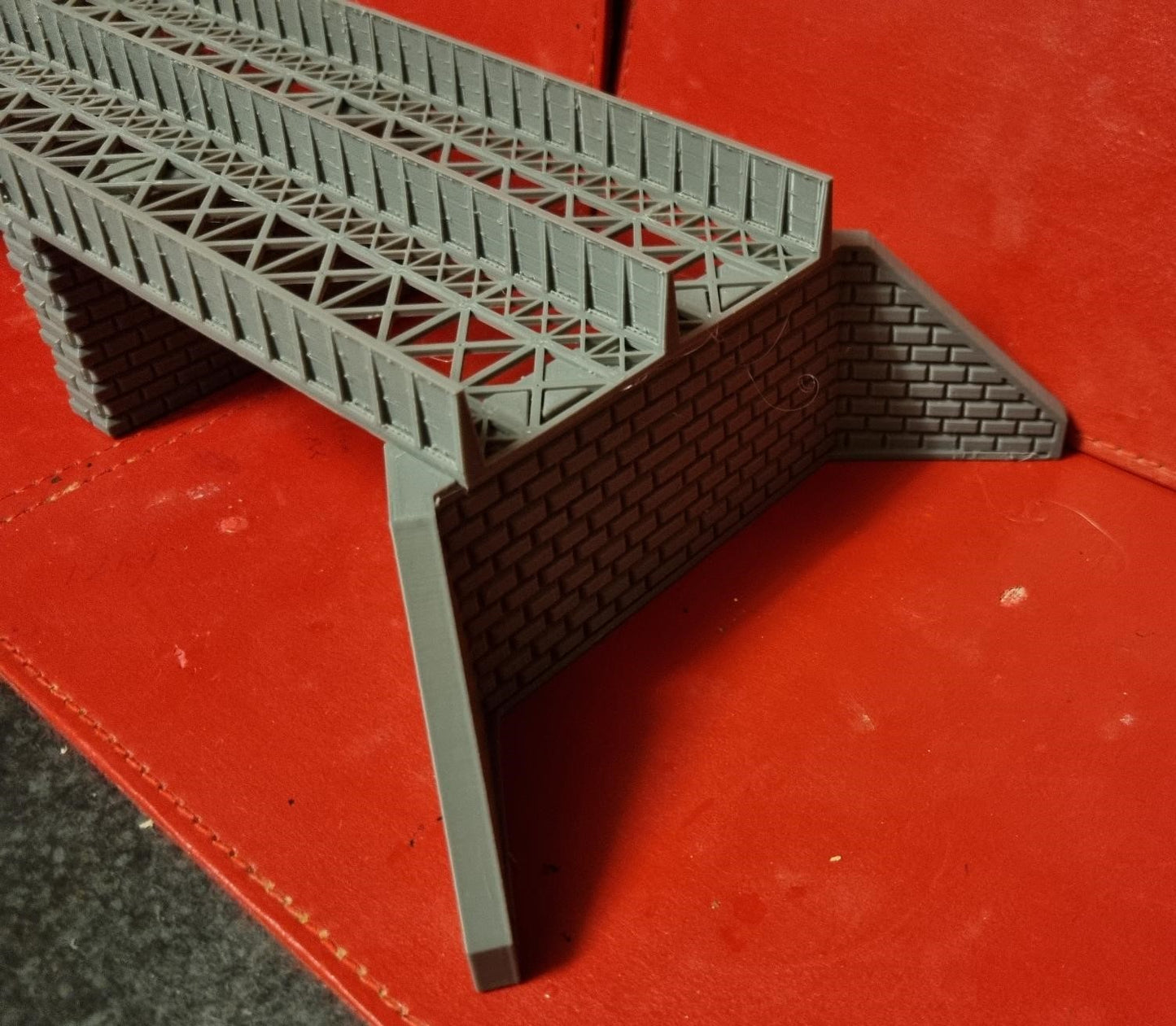 TT Scale Double track Double span Girder Bridge with supports 3D printed