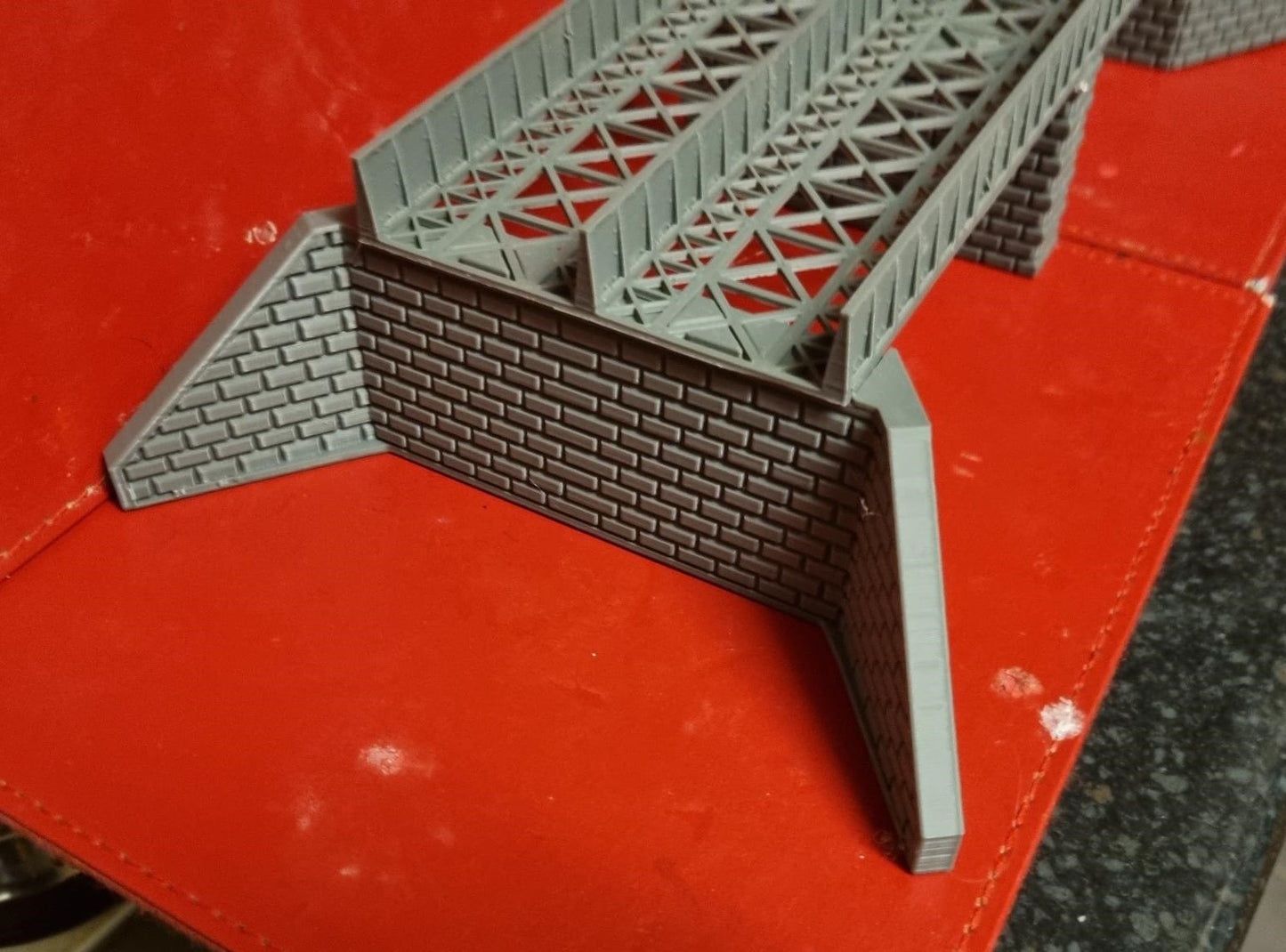 TT Scale Double track Double span Girder Bridge with supports 3D printed