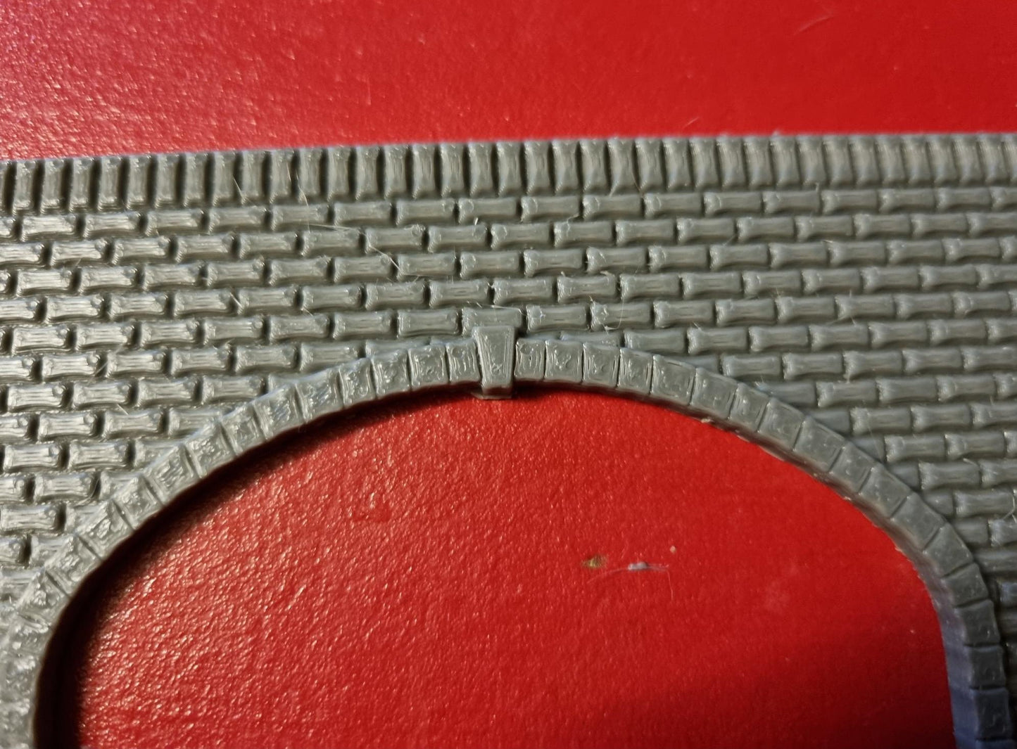 TT gauge Double track tunnel portal 3D printed with brick detail.