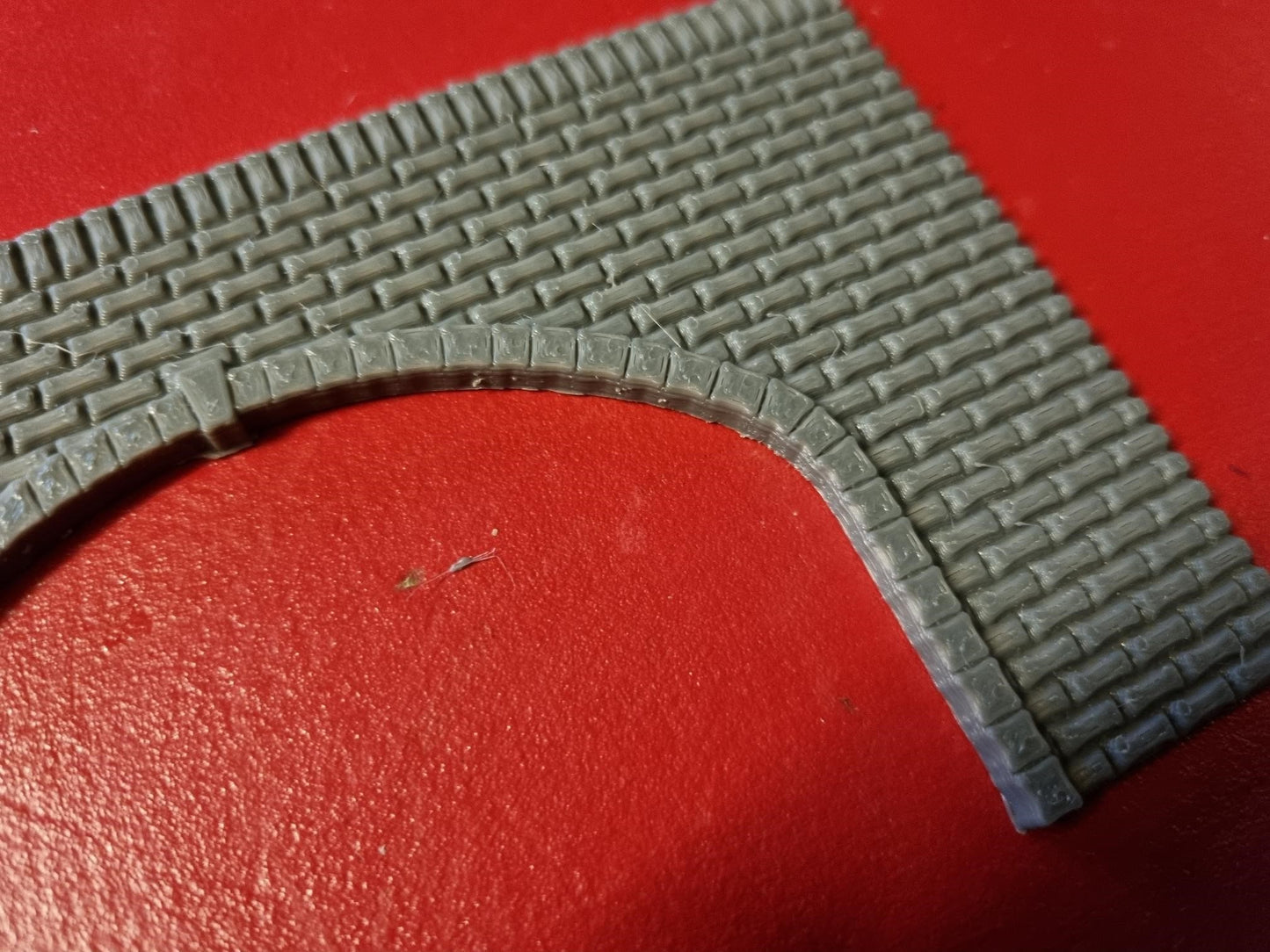 TT gauge Double track tunnel portal 3D printed with brick detail.