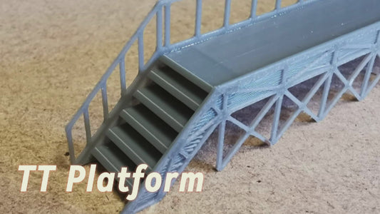 TT Gauge Train Maintenance and cleaning Platform 3D printed in grey