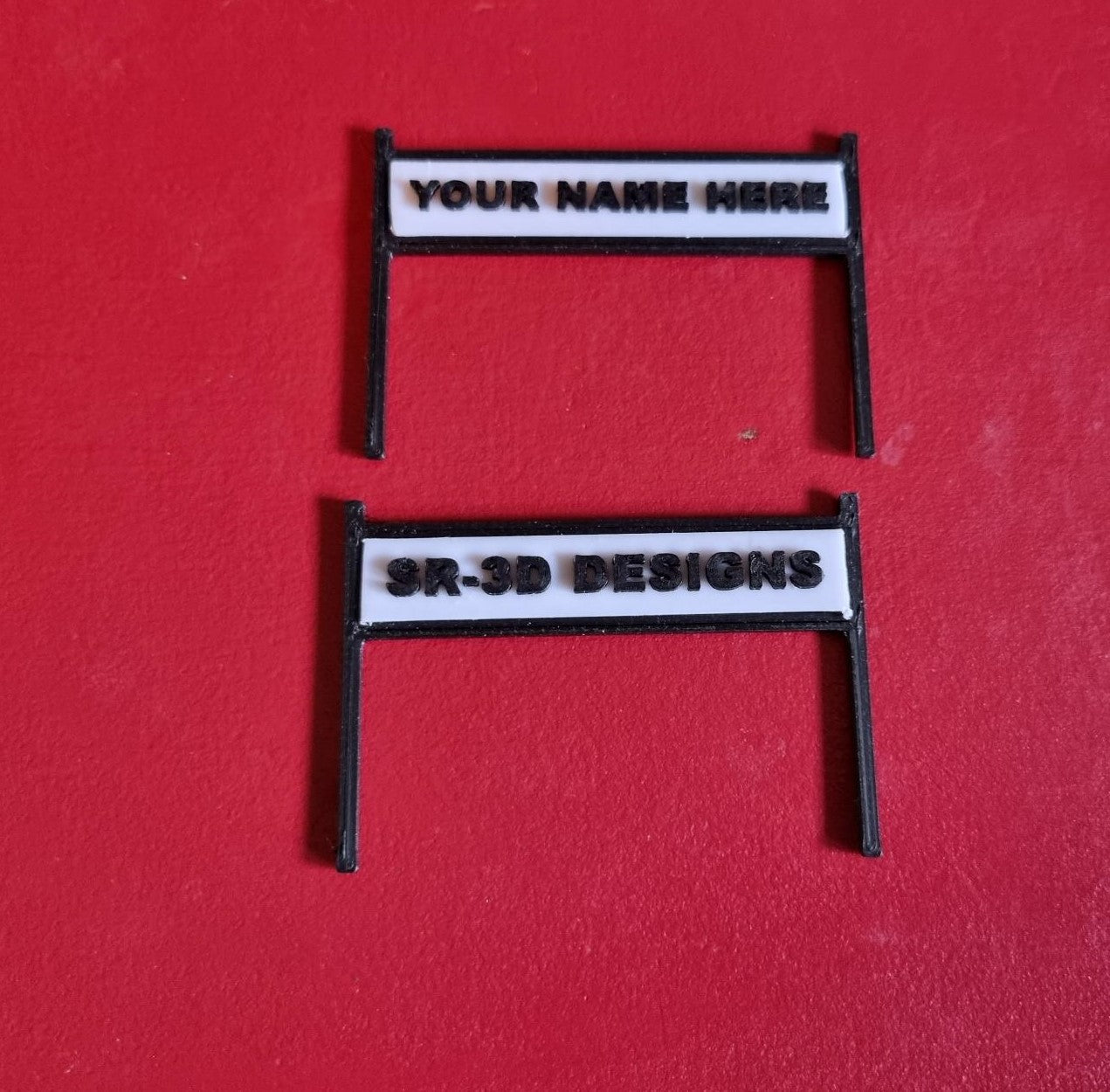 N gauge model railway station sign 6 colours Customisable Name Set of 2